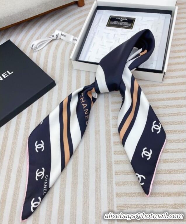 Promotional Chanel CC Silk Square Scarf 90x90cm CH051310 Navy Blue 2025