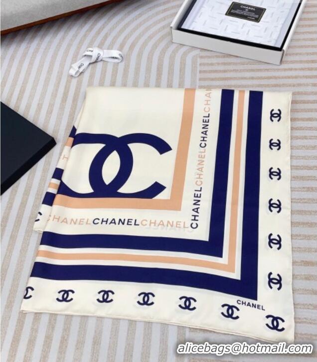 Well Crafted Chanel CC Silk Square Scarf 90x90cm CH051310 White 2025
