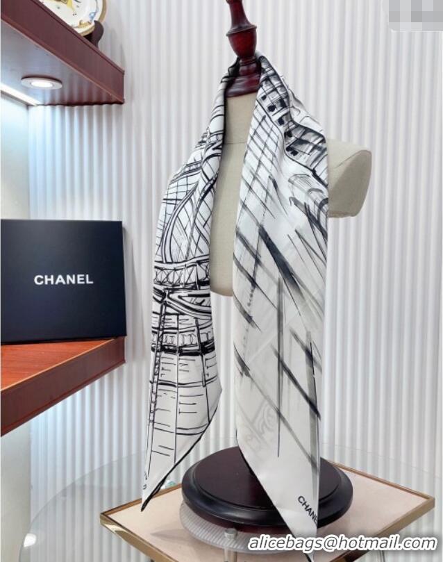 Most Popular Chanel Palace Hall Silk Square Scarf 90x90cm CH051311 White 2025