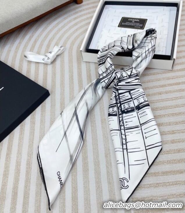 Most Popular Chanel Palace Hall Silk Square Scarf 90x90cm CH051311 White 2025