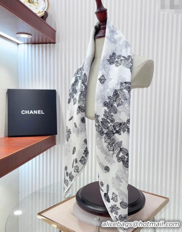 Market Sells Chanel CC Silk Square Scarf 90x90cm CH051313 White 2025