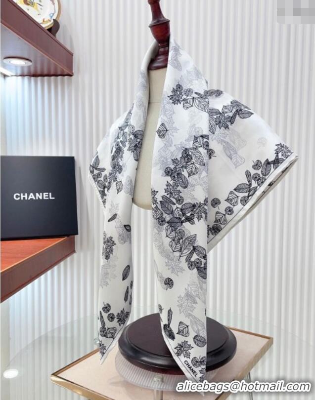 Market Sells Chanel CC Silk Square Scarf 90x90cm CH051313 White 2025
