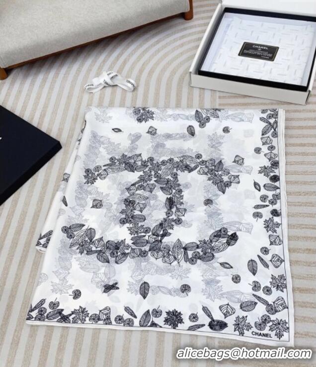 Market Sells Chanel CC Silk Square Scarf 90x90cm CH051313 White 2025