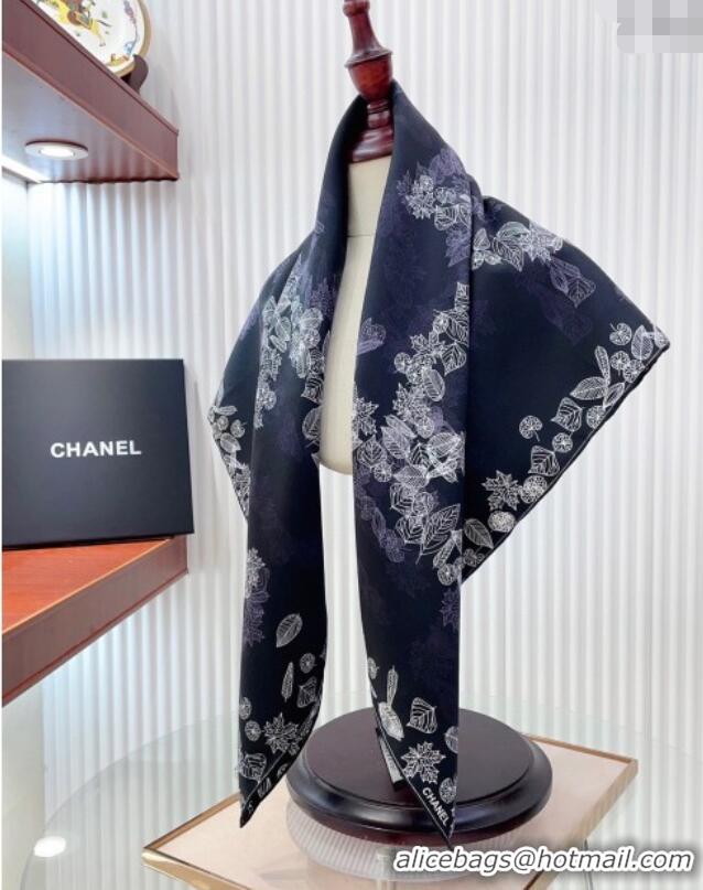Best Quality Chanel CC Silk Square Scarf 90x90cm CH051313 Purple 2025