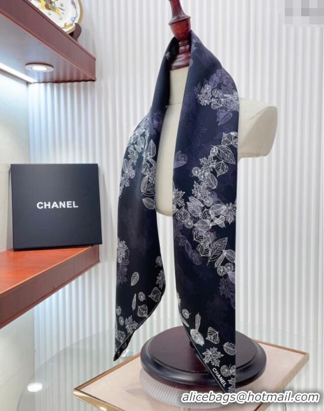 Best Quality Chanel CC Silk Square Scarf 90x90cm CH051313 Purple 2025