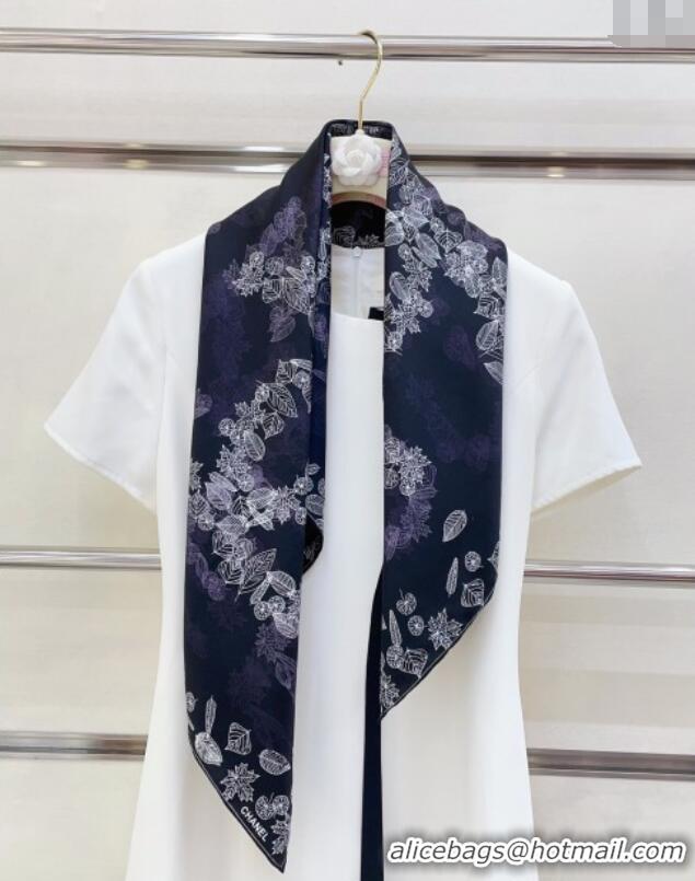 Best Quality Chanel CC Silk Square Scarf 90x90cm CH051313 Purple 2025