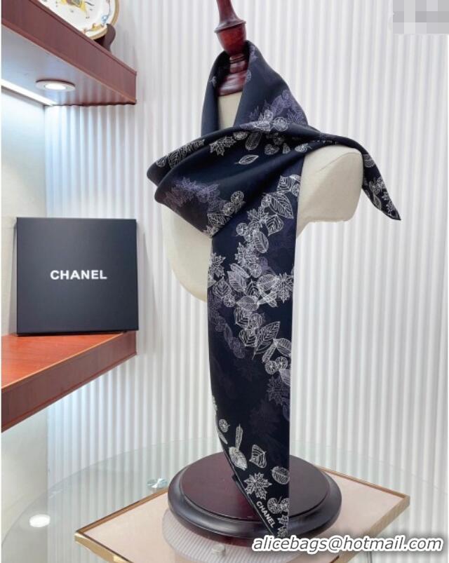 Best Quality Chanel CC Silk Square Scarf 90x90cm CH051313 Purple 2025