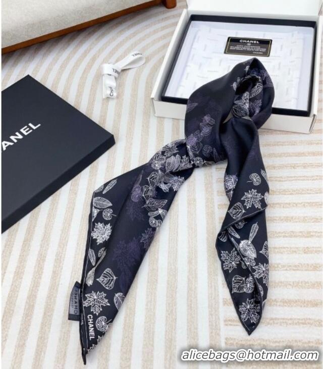 Best Quality Chanel CC Silk Square Scarf 90x90cm CH051313 Purple 2025