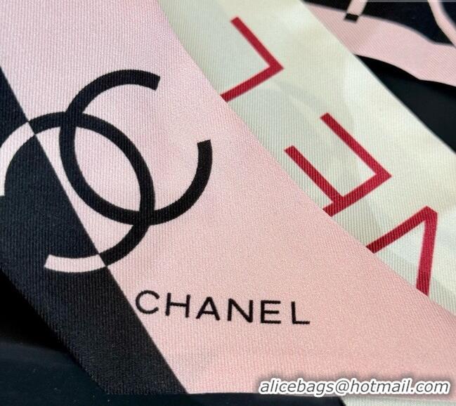 Well Crafted Chanel Silk Bandeau Scarf 6x160cm AAA483 Pink 2025