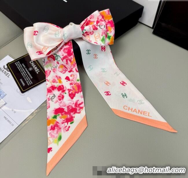 Top Design Chanel Flower Silk Slim Bandeau Scarf 6x120cm AAA827 Red 2025