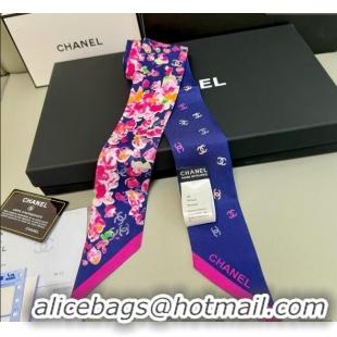 Buy Wholesale Chanel Flower Silk Slim Bandeau Scarf 6x120cm AAA827 Blue 2025