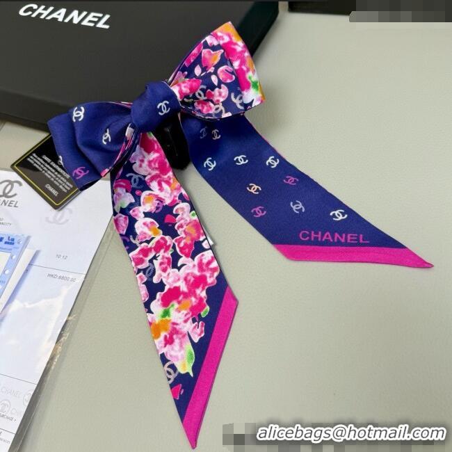 Buy Wholesale Chanel Flower Silk Slim Bandeau Scarf 6x120cm AAA827 Blue 2025