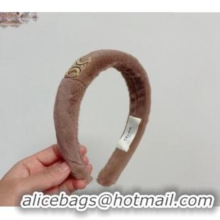 Top Grade Celine Fur Heaband 0131 Dusty Pink 2024