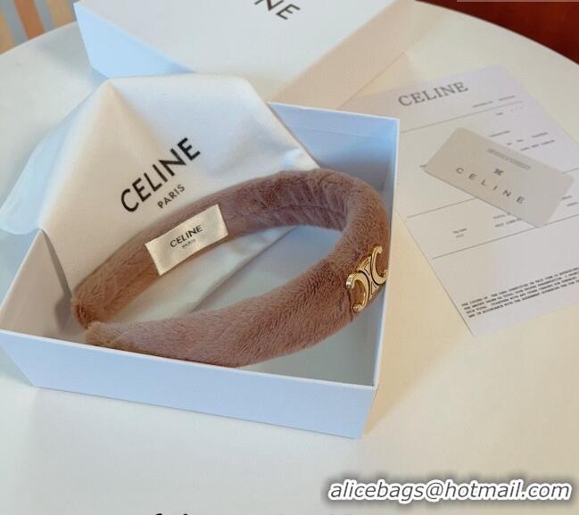 Top Grade Celine Fur Heaband 0131 Dusty Pink 2024