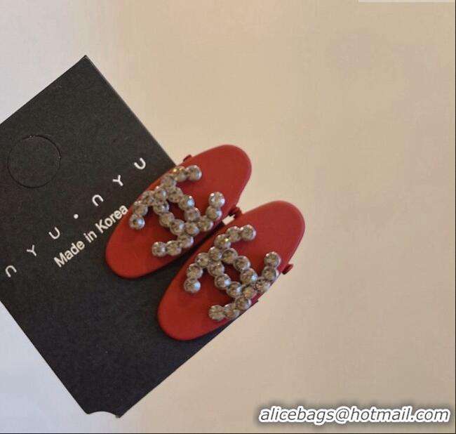 Super Quality Chanel Hair Clip with CC 0131 Red 2024
