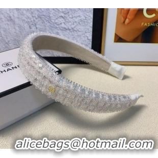 Buy Best Inexpensive Chanel Sequins Headband 0201 White 2024