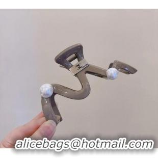Best Quality Chanel Hair Clip with Pearls 0302 Grey 2024