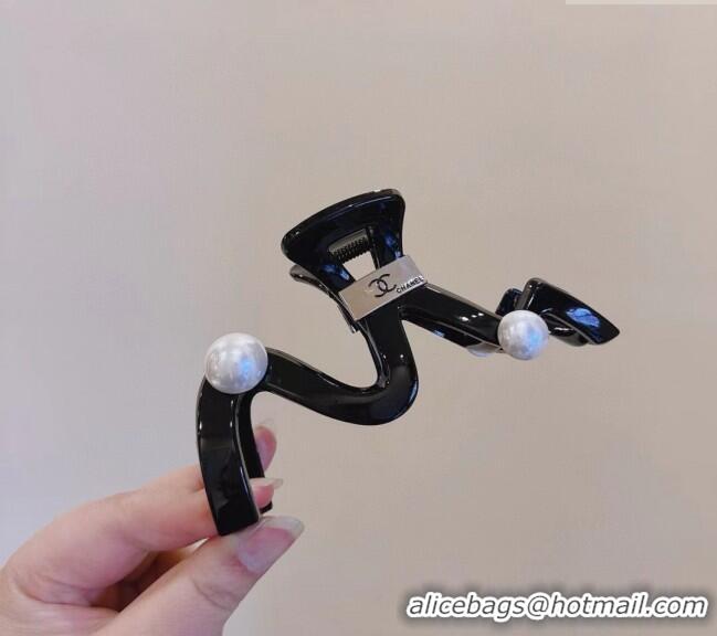 Reasonable Price Chanel Hair Clip with Pearls 0302 Black 2024