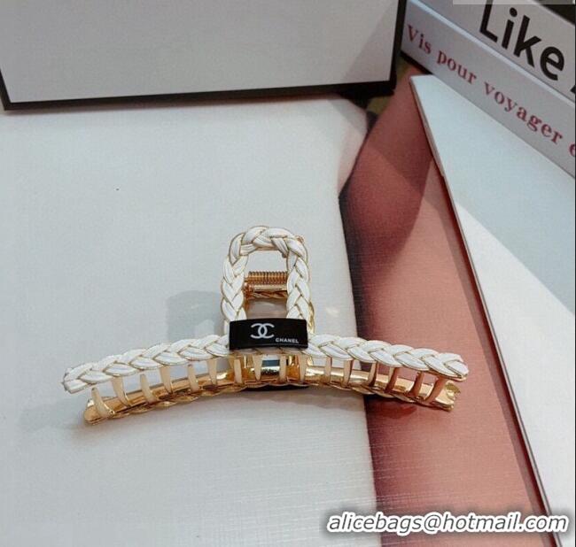 Famous Brand Chanel Braided Hair Clip 0302 White 2024
