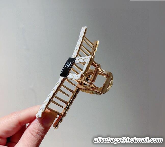 Famous Brand Chanel Braided Hair Clip 0302 White 2024