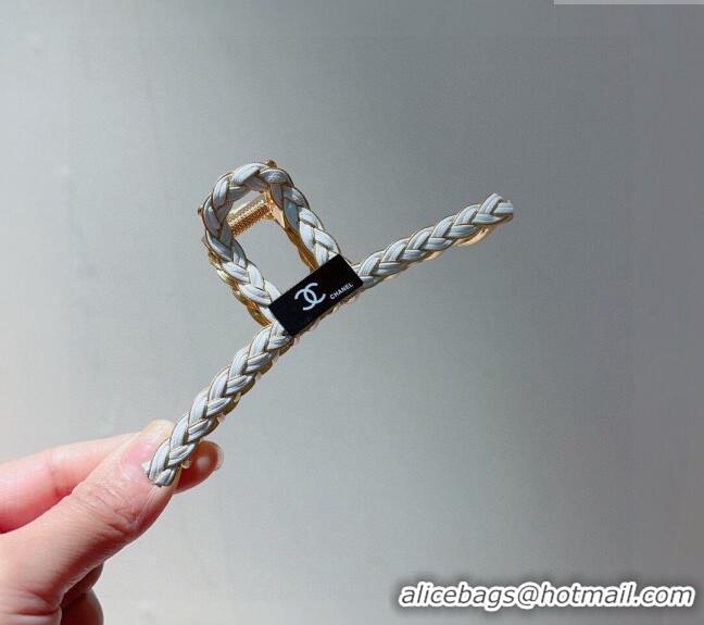 Famous Brand Chanel Braided Hair Clip 0302 White 2024