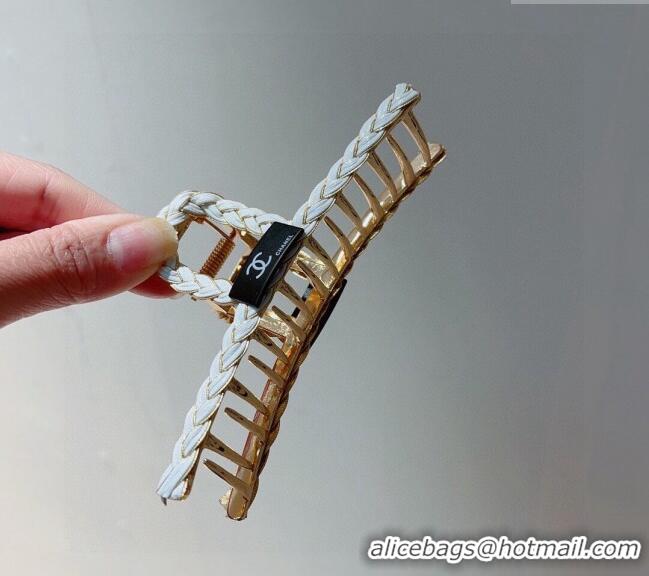 Famous Brand Chanel Braided Hair Clip 0302 White 2024