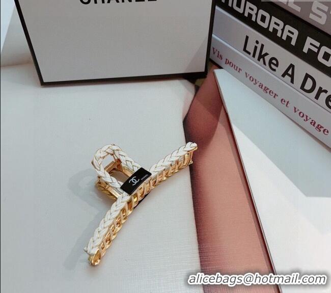 Famous Brand Chanel Braided Hair Clip 0302 White 2024