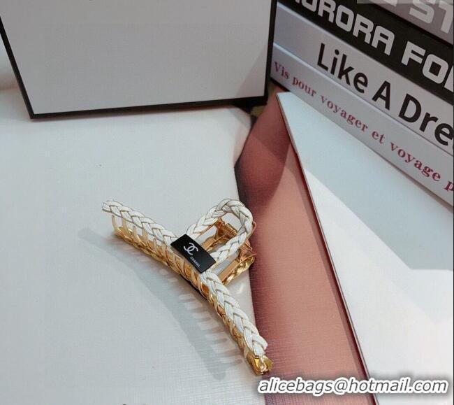 Famous Brand Chanel Braided Hair Clip 0302 White 2024