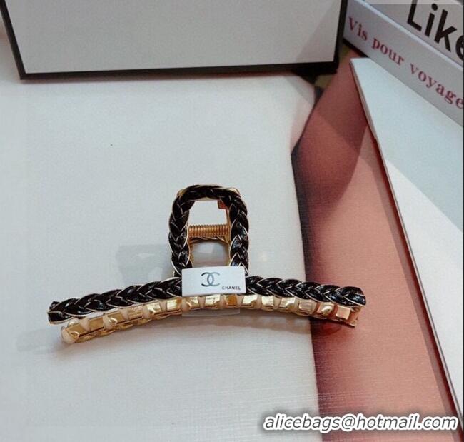 Low Cost Chanel Braided Hair Clip 0302 Black 2024