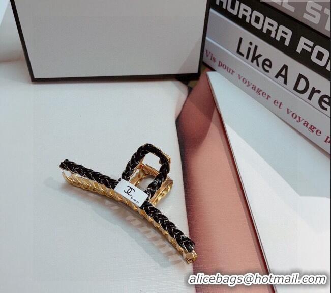 Low Cost Chanel Braided Hair Clip 0302 Black 2024