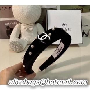Affordable Price Chanel Headband with Pearls Dot Charm 0302 Black 2024