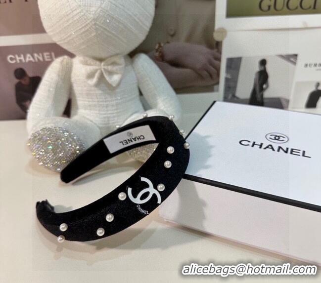 Affordable Price Chanel Headband with Pearls Dot Charm 0302 Black 2024