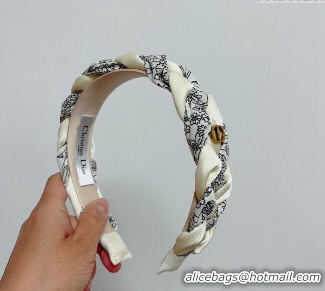 Famous Brand Dior Braided Headband 0304 White 2024