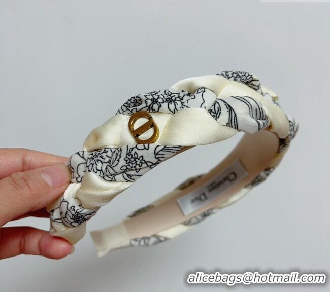 Famous Brand Dior Braided Headband 0304 White 2024