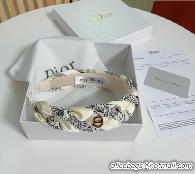 Famous Brand Dior Braided Headband 0304 White 2024