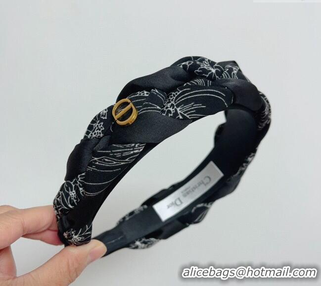 Luxury Discount Dior Braided Headband 0304 Black 2024