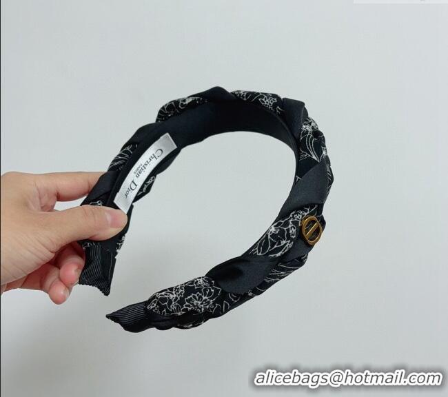 Luxury Discount Dior Braided Headband 0304 Black 2024