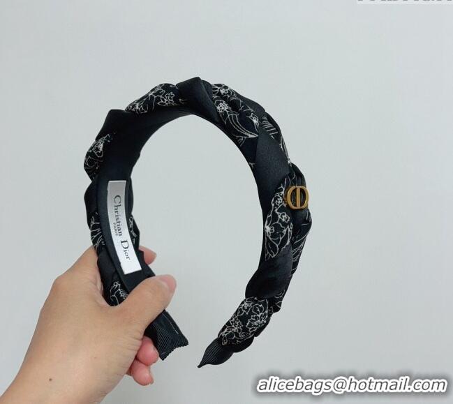 Luxury Discount Dior Braided Headband 0304 Black 2024
