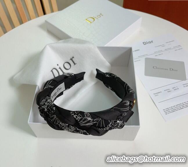 Luxury Discount Dior Braided Headband 0304 Black 2024