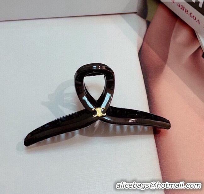 Good Quality Celine Logo Hair Clip 0304 Black 2024