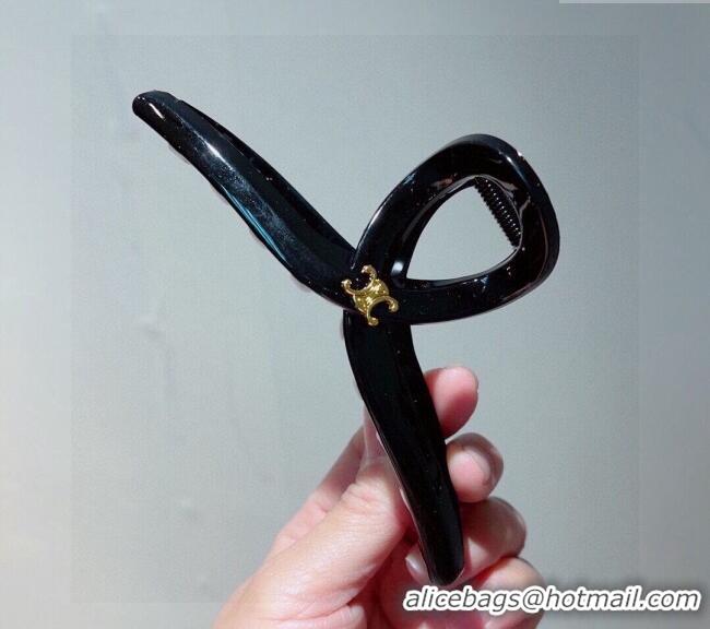 Good Quality Celine Logo Hair Clip 0304 Black 2024