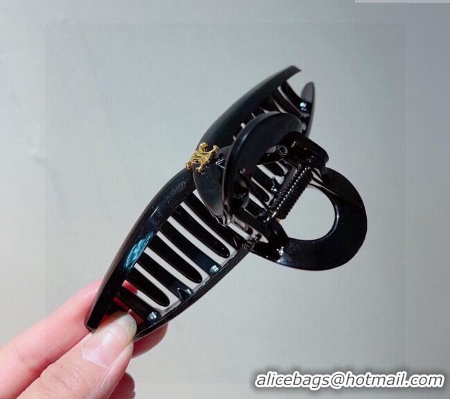 Good Quality Celine Logo Hair Clip 0304 Black 2024