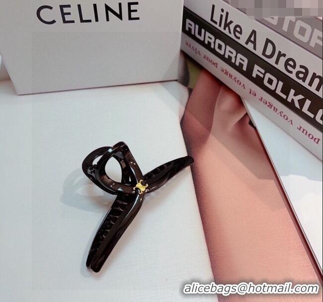Good Quality Celine Logo Hair Clip 0304 Black 2024