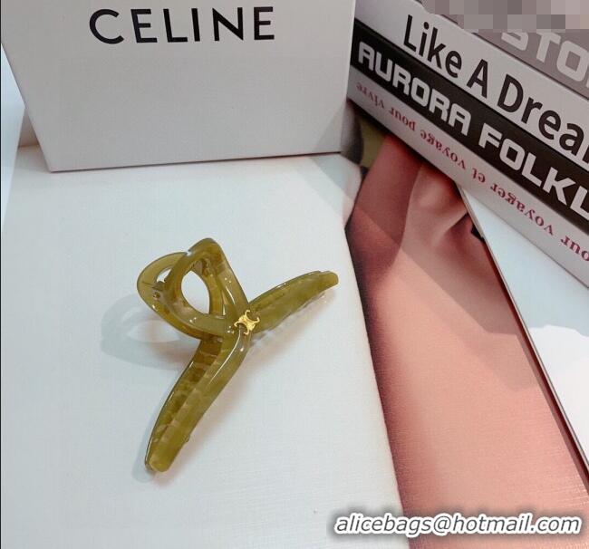 Big Discount Celine Logo Hair Clip 0304 Green 2024