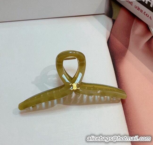 Big Discount Celine Logo Hair Clip 0304 Green 2024