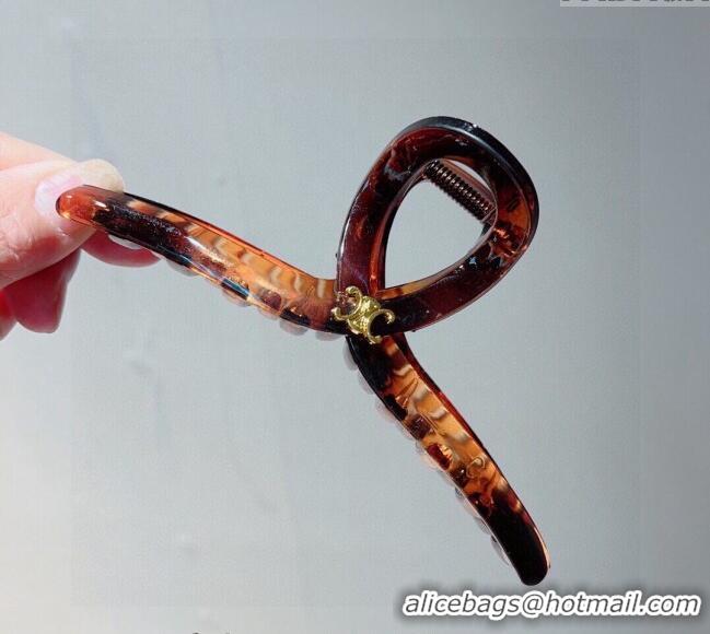 Most Popular Celine Logo Hair Clip 0304 Brown 2024