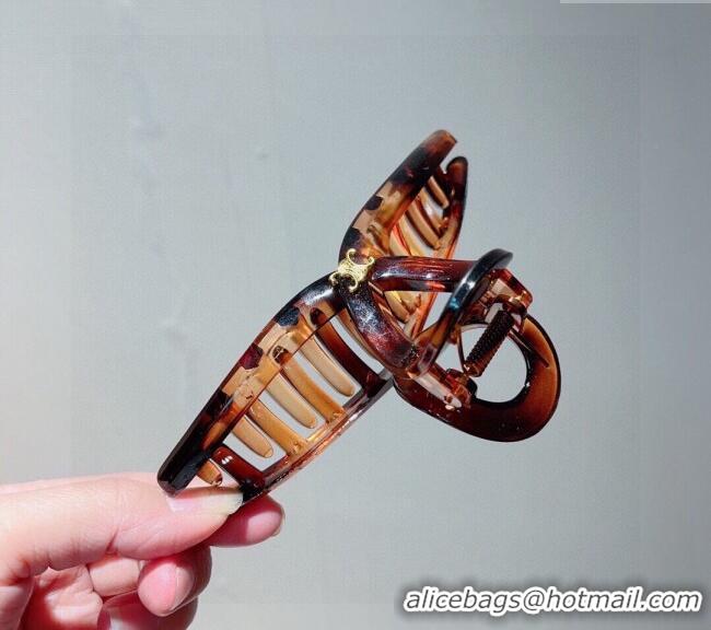 Most Popular Celine Logo Hair Clip 0304 Brown 2024