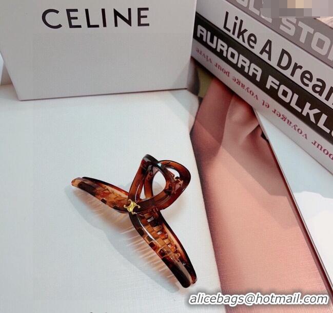 Most Popular Celine Logo Hair Clip 0304 Brown 2024