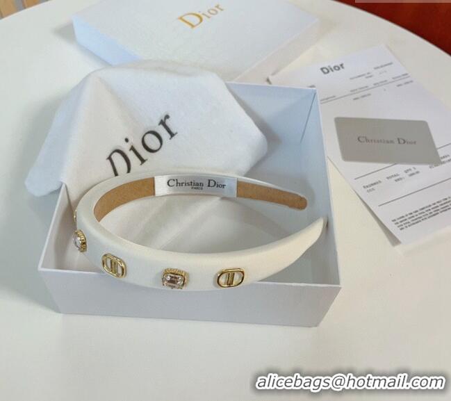 Unique Grade Dior Headband with Charm 0304 White 2024
