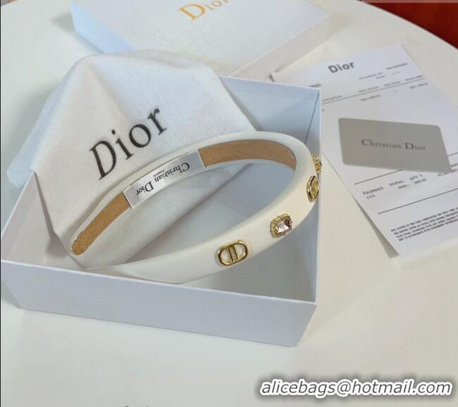 Unique Grade Dior Headband with Charm 0304 White 2024